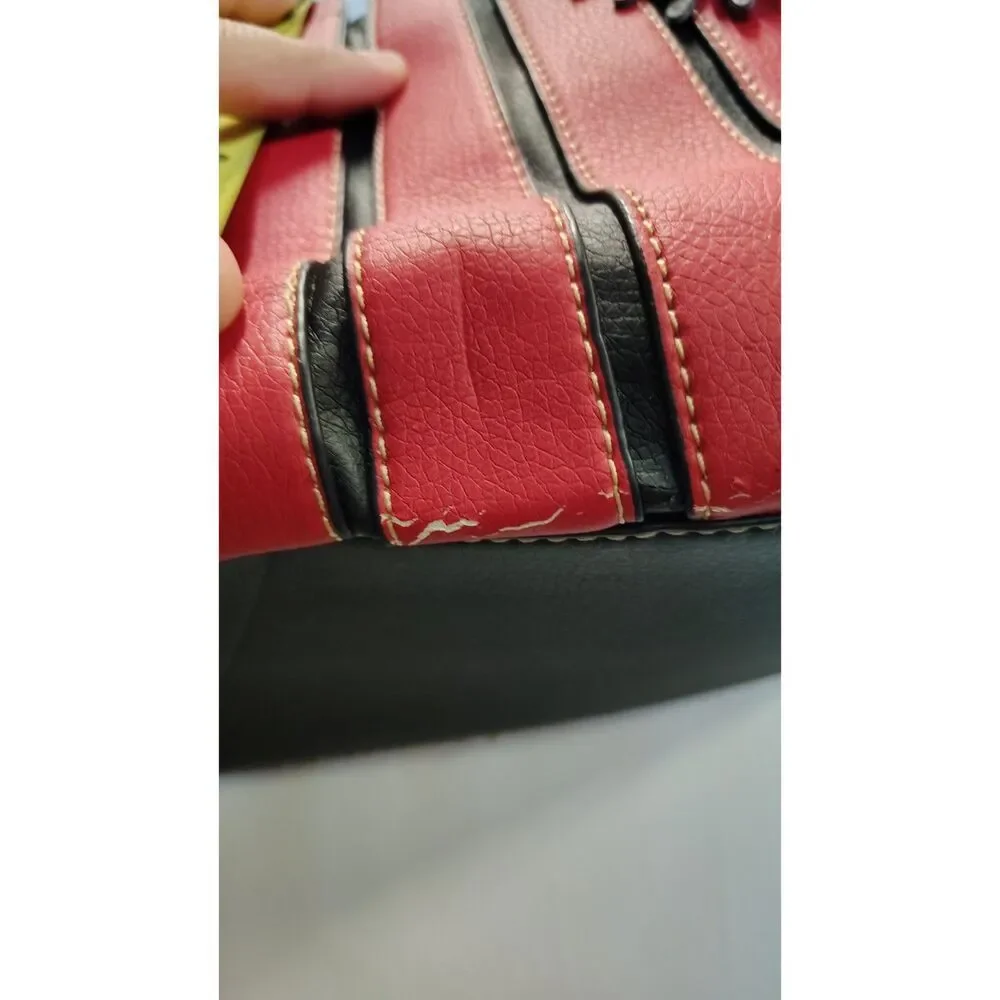 NWT Fine & Funk Black and red wit Floral corner shoulder‎ bag